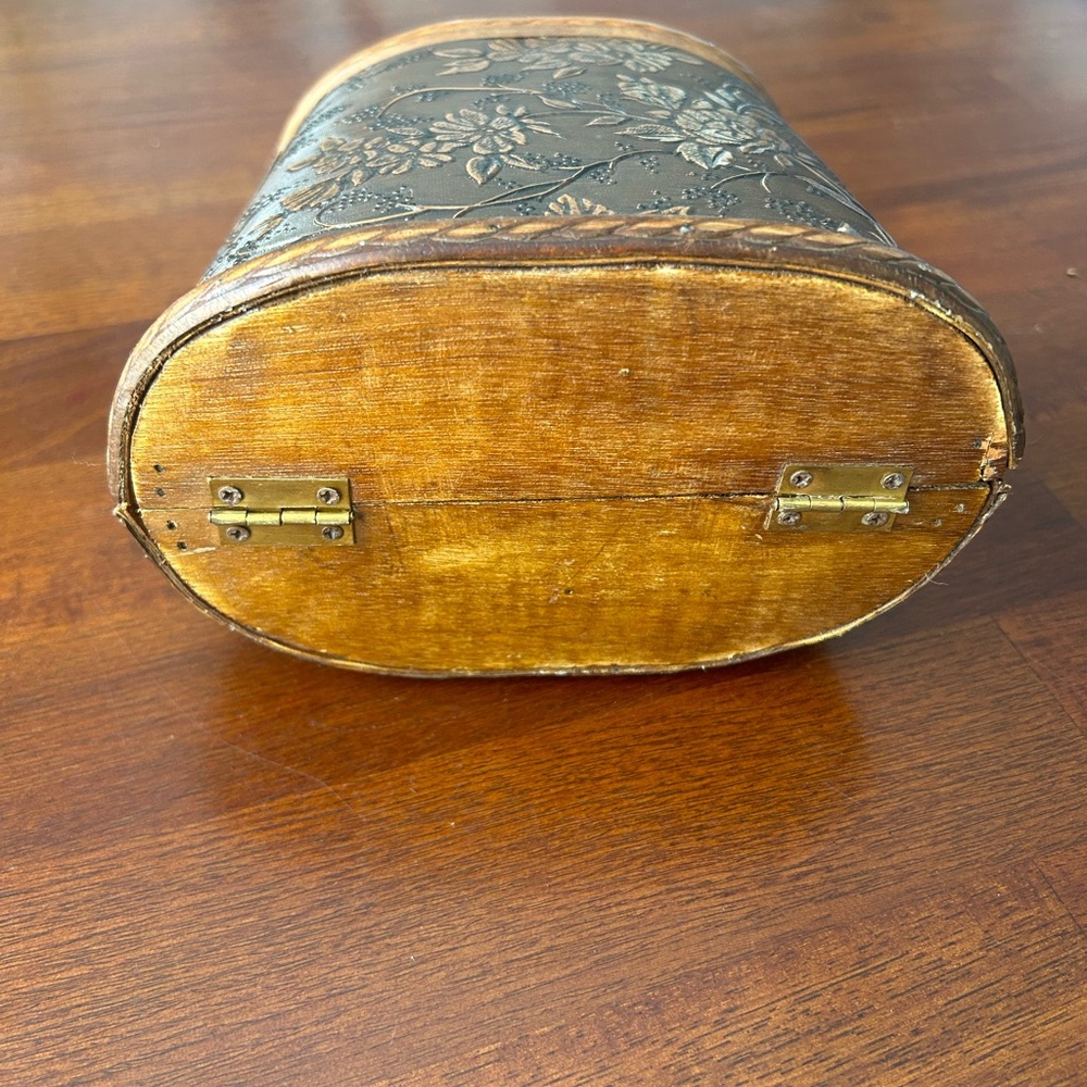 Vintage‎ antique bamboo wood mini purse vanity clutch case - Picture 3 of 5